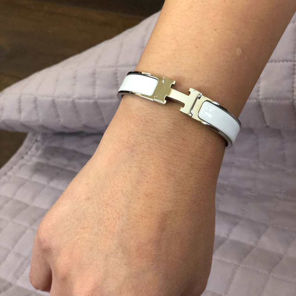 Hermes Clic H bracelet, white - Picture 4 of 5